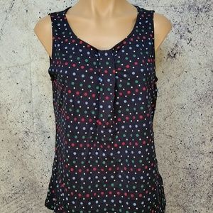 Nwt navy blue polka dot Tommy Hilfiger top sz L